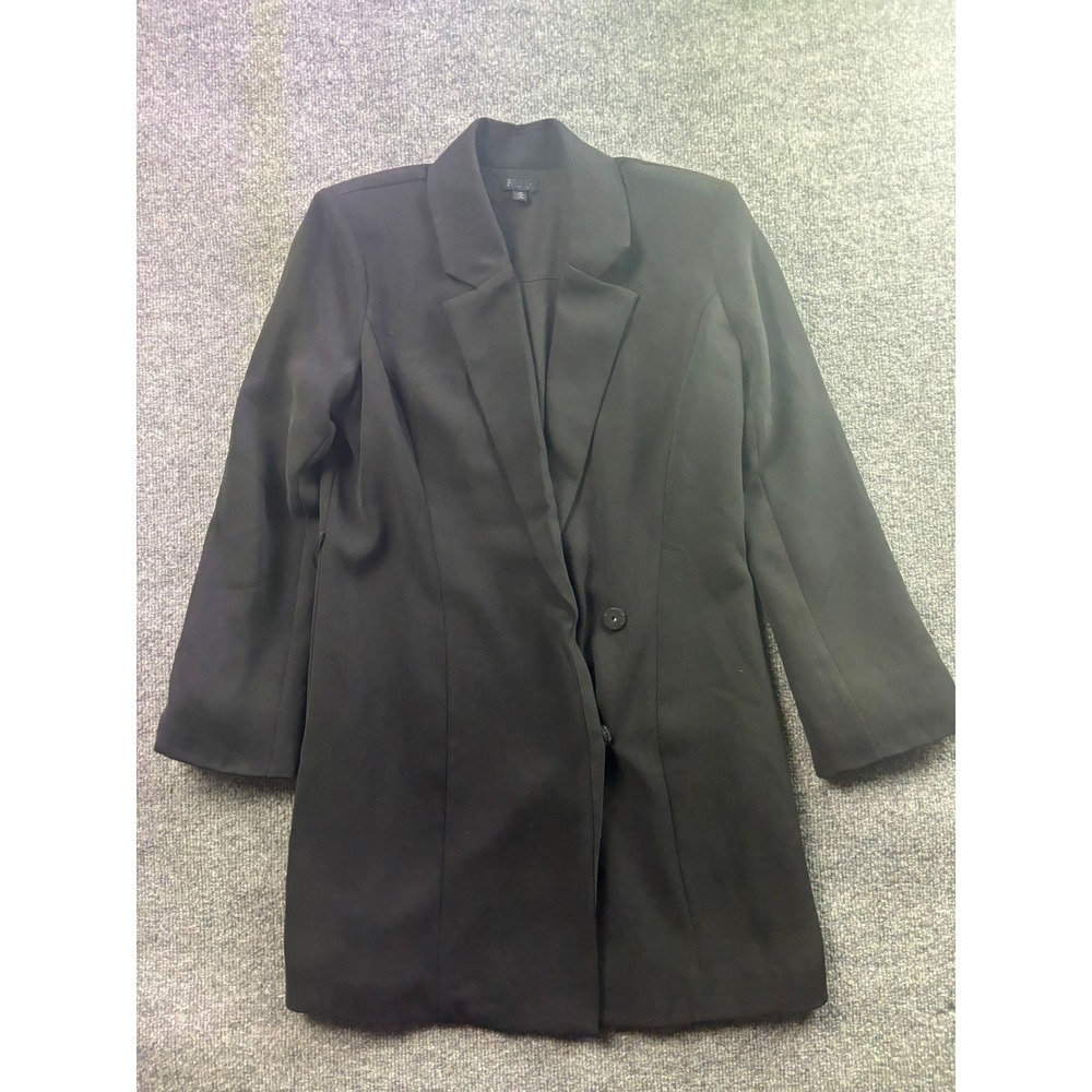 NBD Blazer Dress Womens XS Black Longline Single Button Mini Crepe Tailored